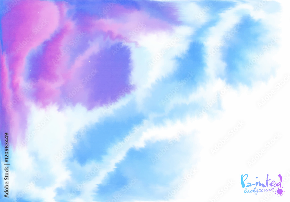 Purple and blue background in watercolor style - obrazy, fototapety, plakaty 