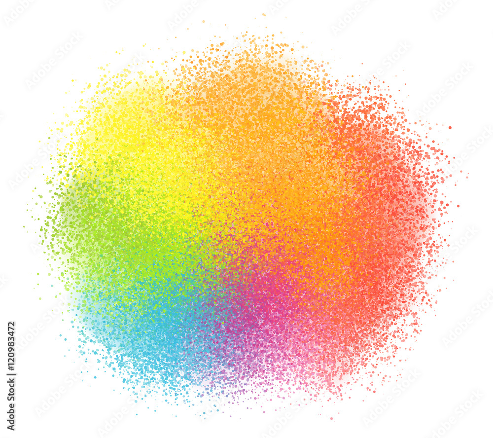 Bright rainbow colors vector paint powder cloud