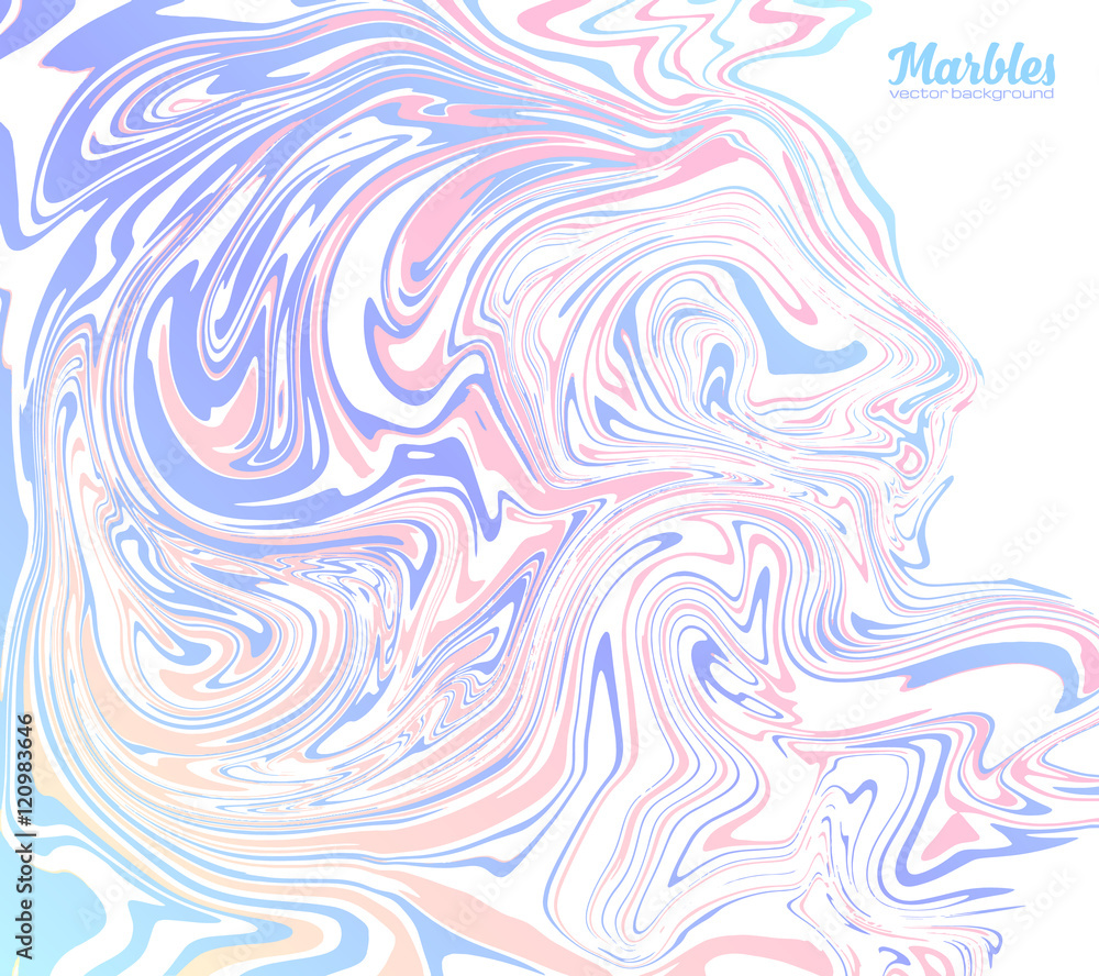 Pink and blue trendy colors marble abstract vector background