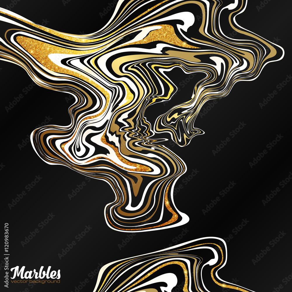 Obraz premium Black, white and gold marble style abstract background
