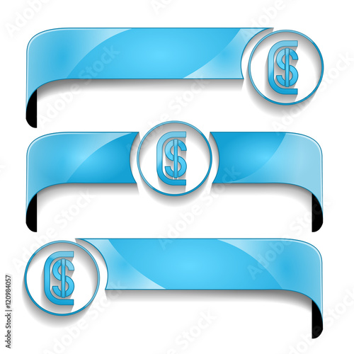 wstęga z ikoną zestaw wektor