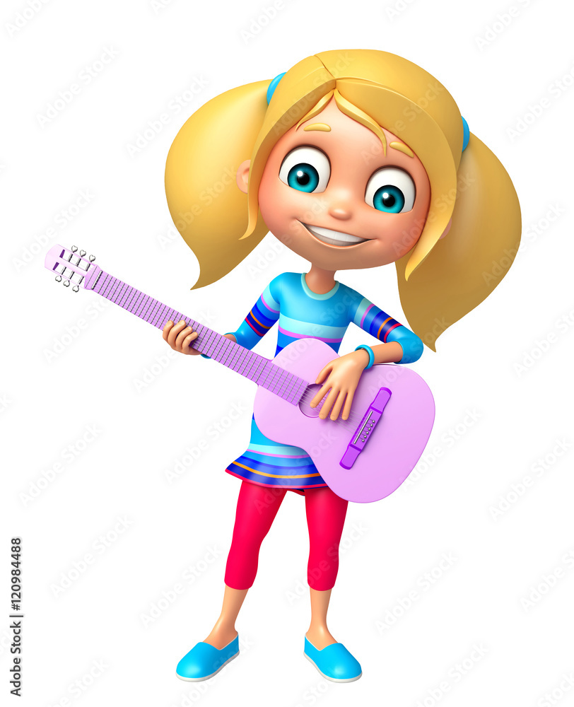 Kid girl with Guitar