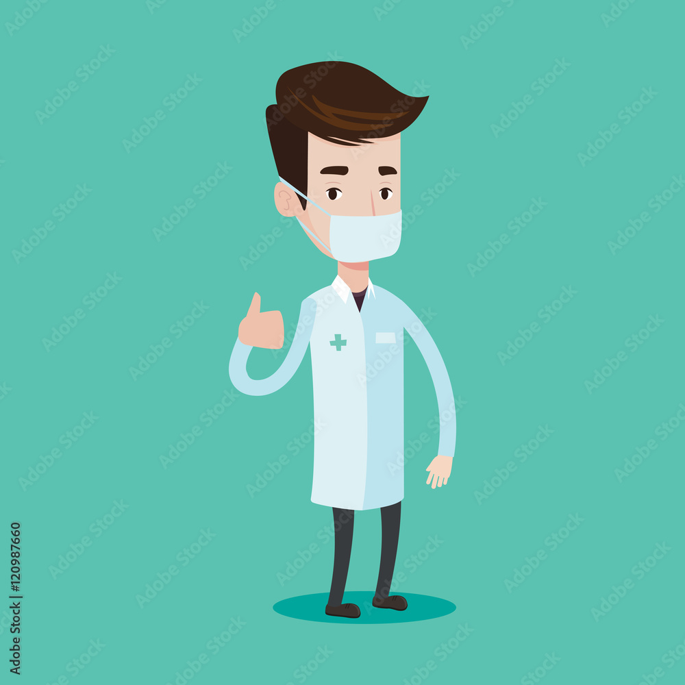 Doctor giving thumbs up vector illustration. Doctor giving thumbs up vector illustration.