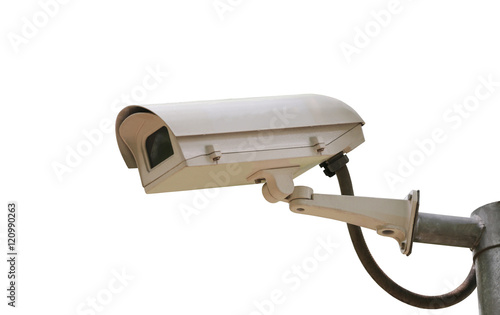 CCTV camera digital video recorder isolated on white background.