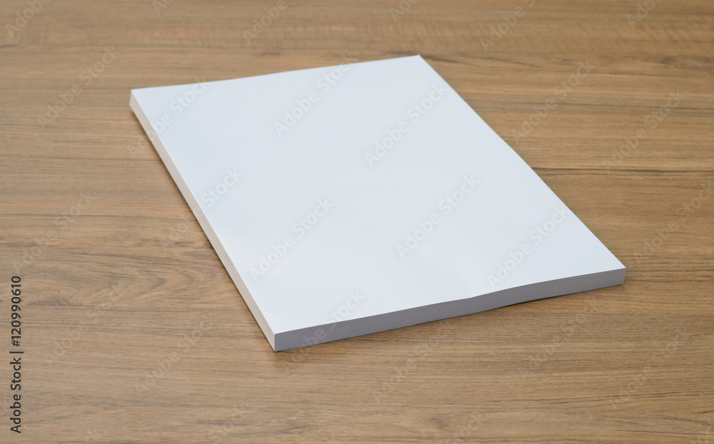 Blank catalog, magazines,book mock up on wood background Blank catalog, magazines,book mock up on wood background