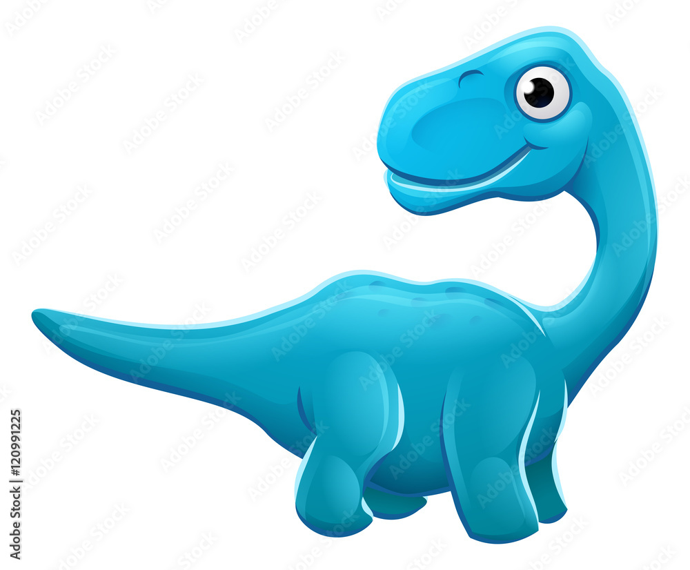 Cute Sauropod Cartoon Dinosaur