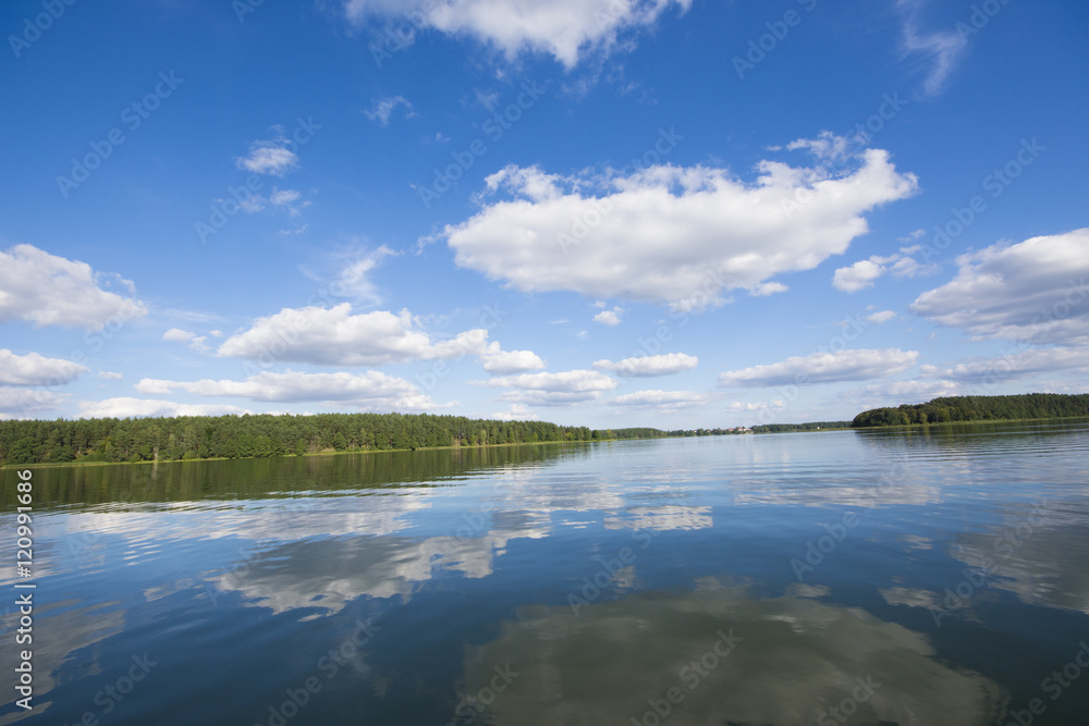 Beutifull view of a lake with Sky reflection in the lake