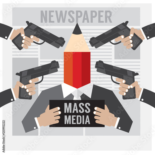 Mass Media Is The Hostage Vector Illustration