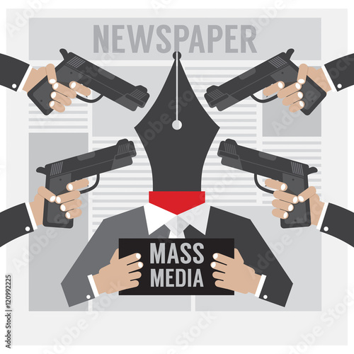 Mass Media Is The Hostage Vector Illustration