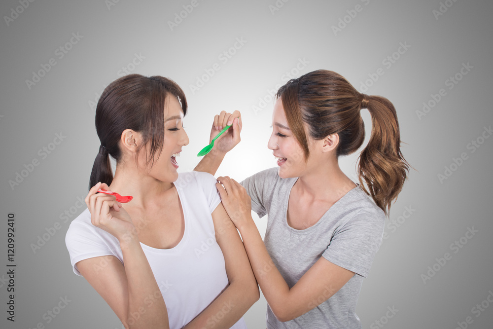 woman with her friend