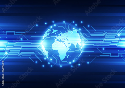 vector digital global technology concept, abstract background