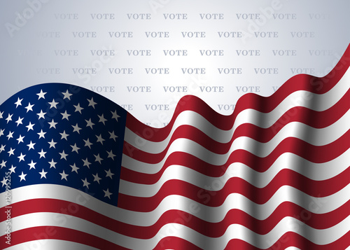American flag, for Presidential Election, vote, 4th July, Independence Day celebration. Patriotic background. National design. Symbol the United State of America. Vector illustration