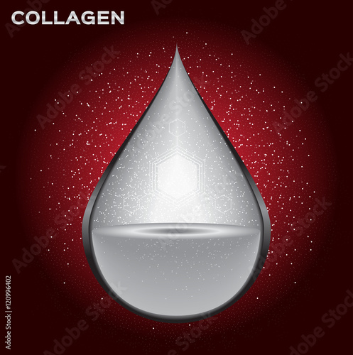 collagen serum drop . white collagen with sparkling perfume photo