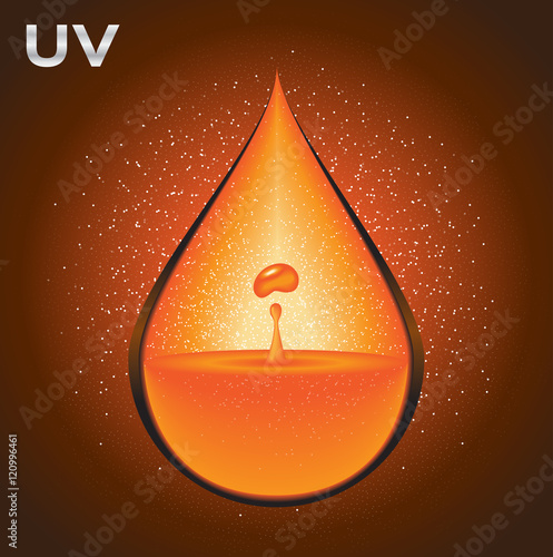uv drop logo and icon vector , orange uv set perfume