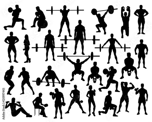 Power Lifting Silhouettes, art vector design