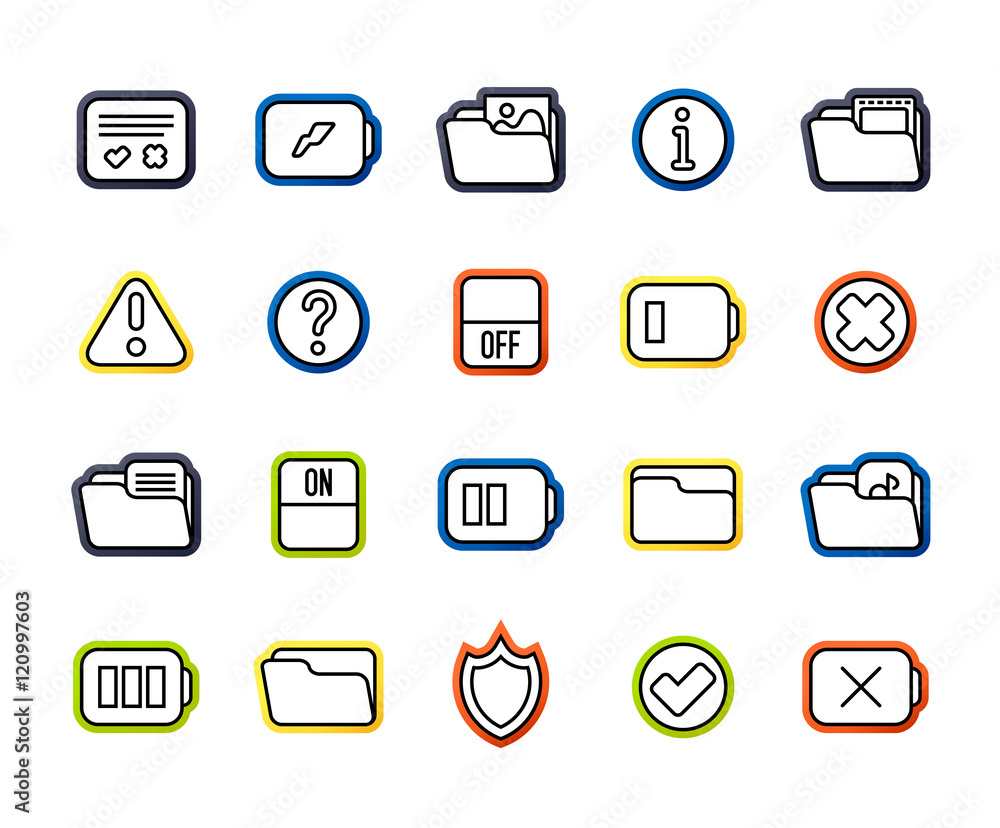 Outline icons thin flat design, modern line stroke style Outline icons thin flat design, modern line stroke style