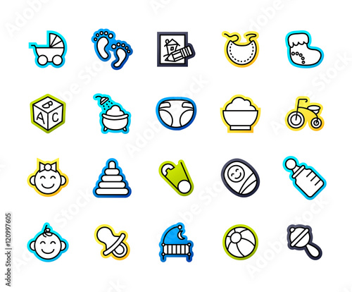 Outline icons thin flat design, modern line stroke style