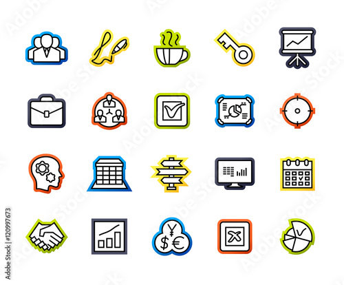 Outline icons thin flat design, modern line stroke style