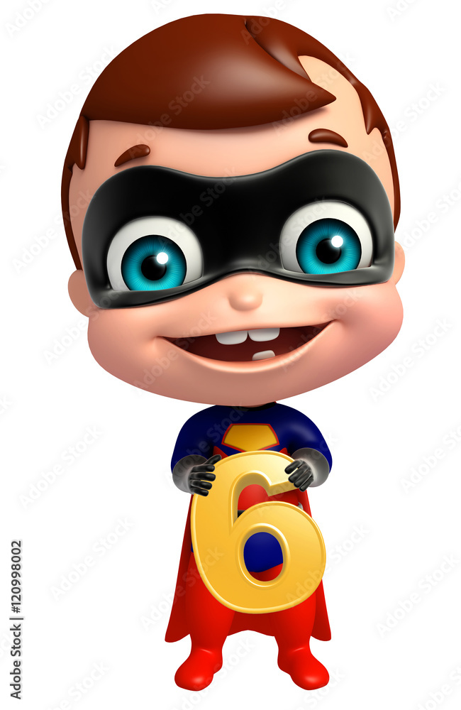 Naklejka premium cute superbaby with 6 Digit