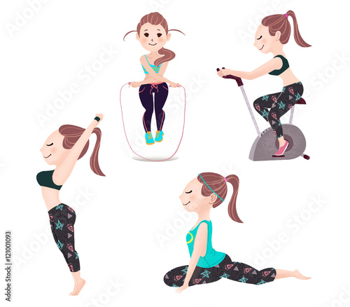 運動する女性