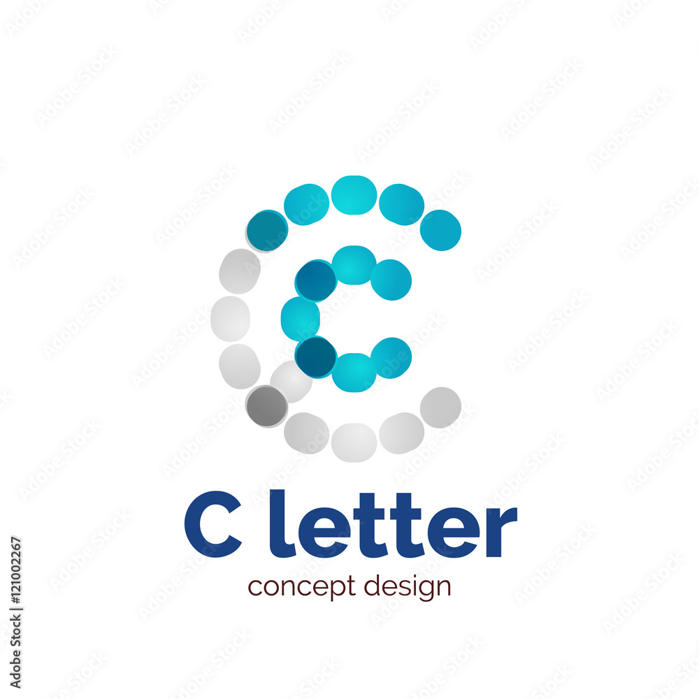 Vector modern minimalistic dotted letter concept logo Vector modern minimalistic dotted letter concept logo