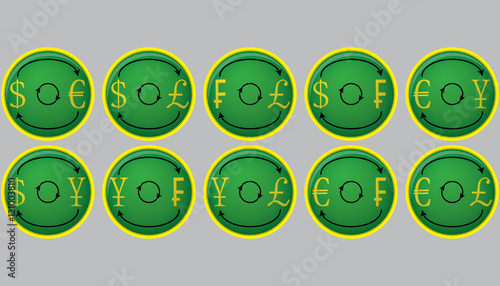 Currency exchange icon buttons