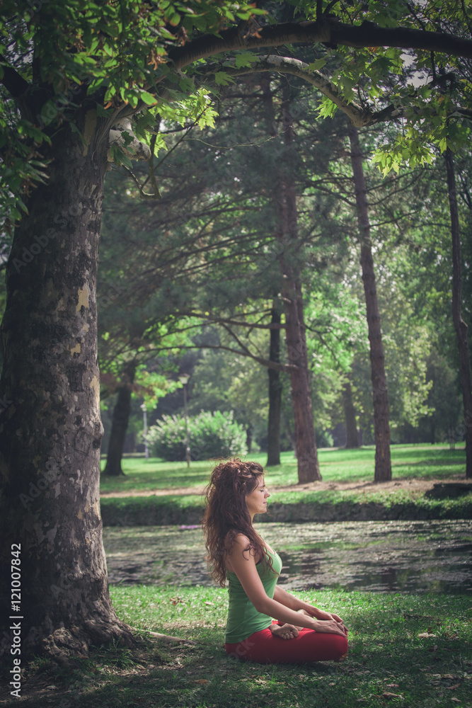 young woman practice yoga outdoor young woman practice yoga outdoor