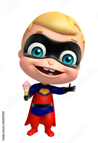 cute superbaby with Icecream © visible3dscience