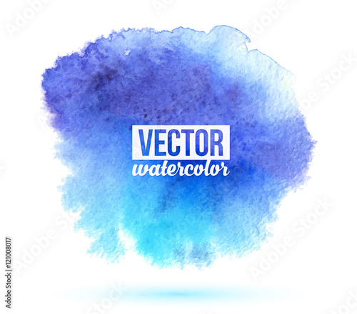 Blue watercolor splash vector background