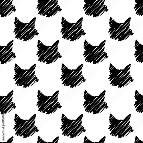 cat silhouette pattern, Background with a silhouette of the head of a cat