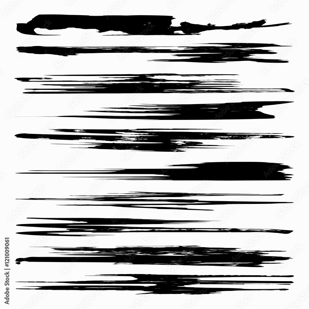 Black ink vector brush strokes Black ink vector brush strokes