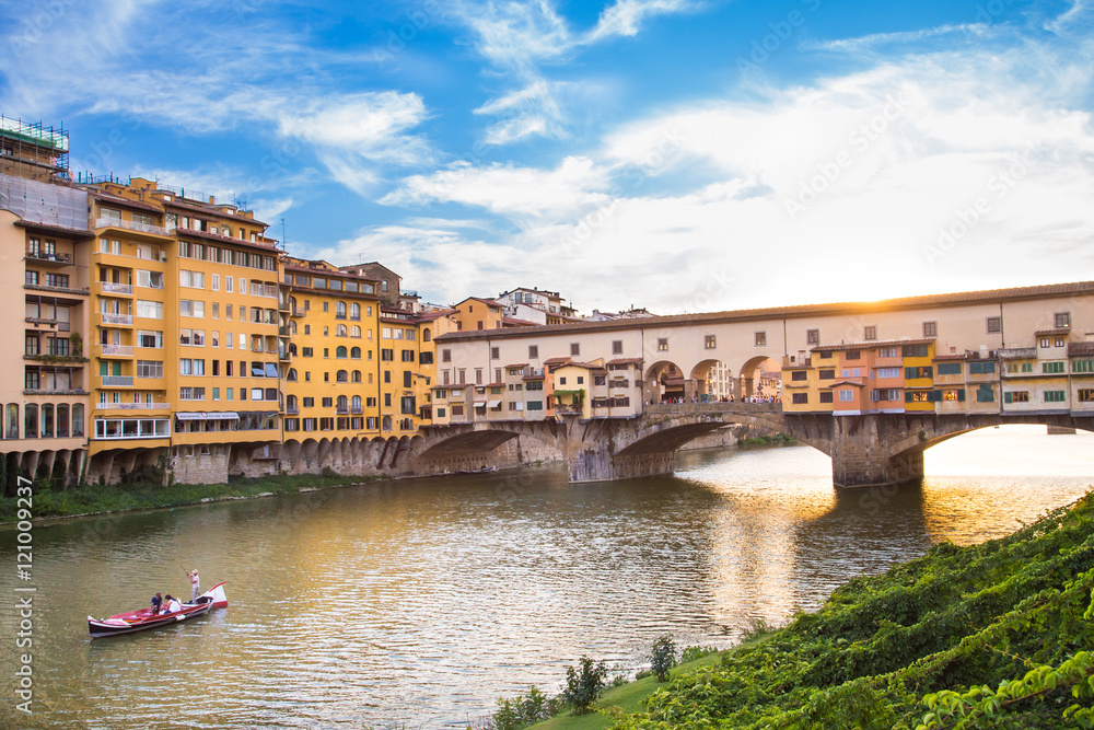 View of Ponte Vecchio during sunset - Florence
