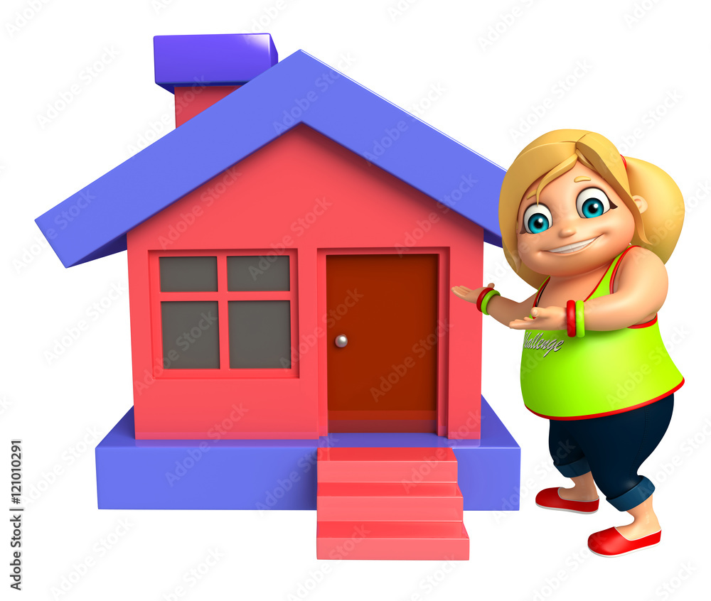 kid girl with Home kid girl with Home