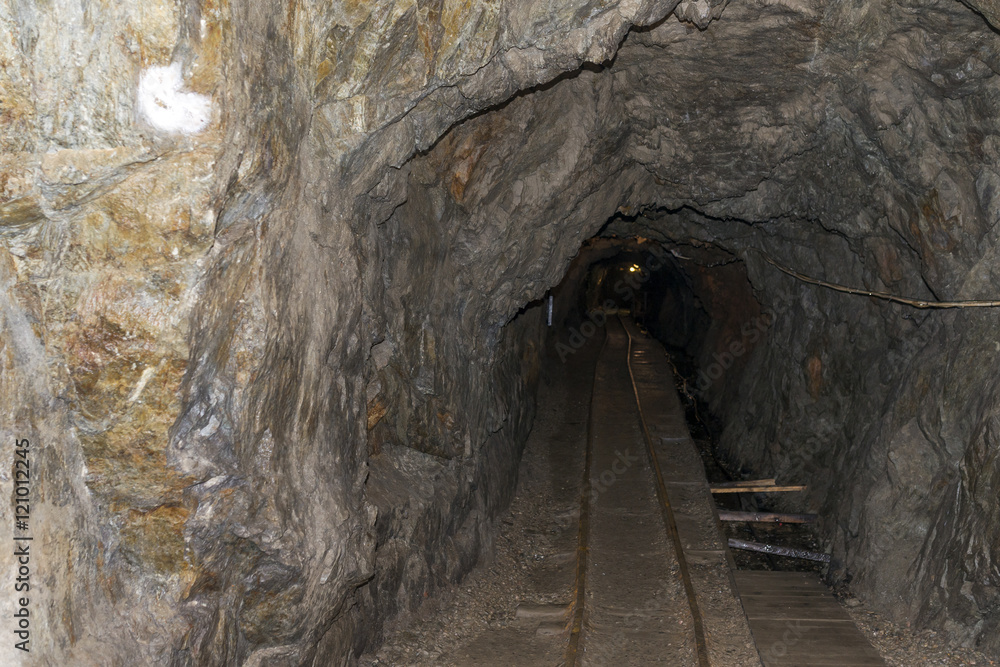 Gold mine shaft. Mine gold and arsenic in Zloty Stok, Poland