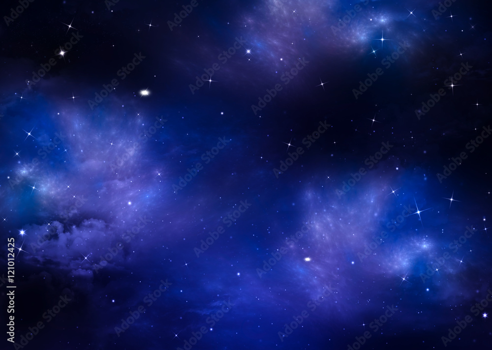 Starry sky, blue background