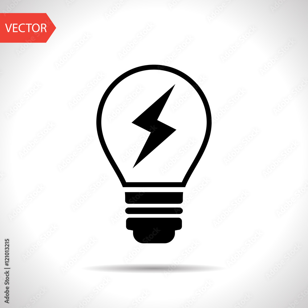 Electric light bulb vector flat icon Electric light bulb vector flat icon