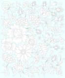 hand painted flowers, Page coloring for adults,