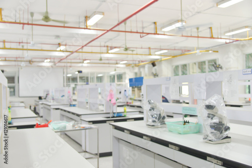 Laboratory interior out of focus