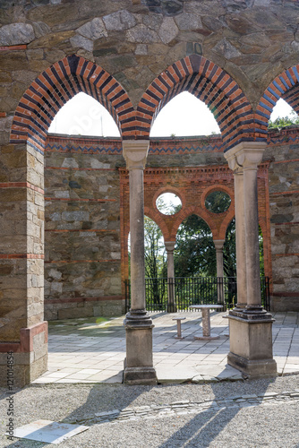 Arch way in ancient palace. Marianne Wilhelmine Oranska Palace in Kamieniec Zabkowicki, Poland. photo