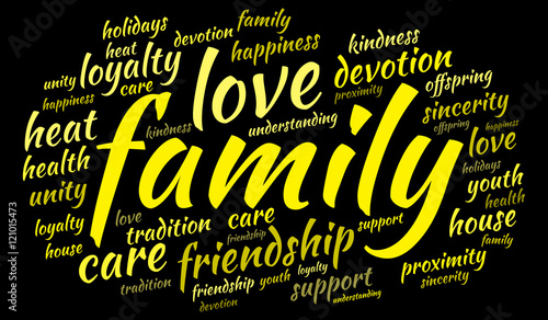 Love family word cloud