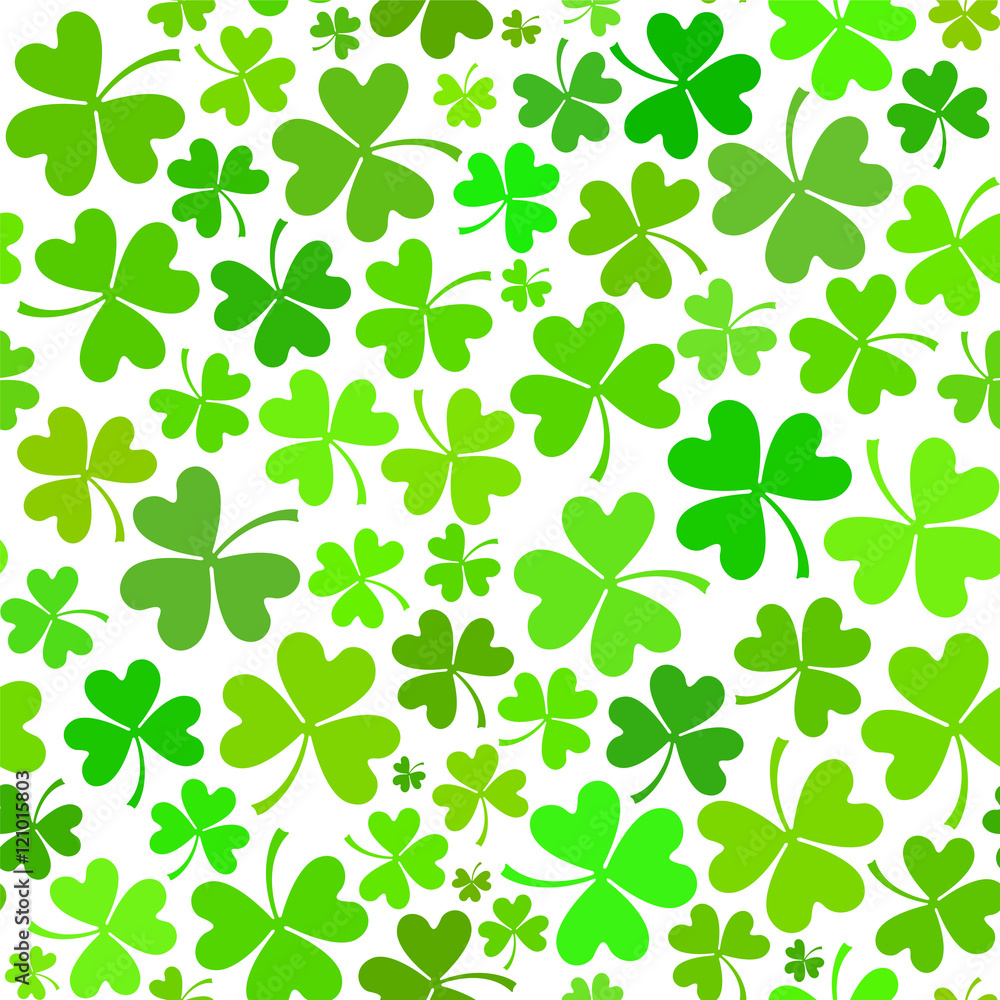 Light green seamless clover pattern Light green seamless clover pattern