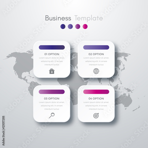 Vector illustration of four square infographics