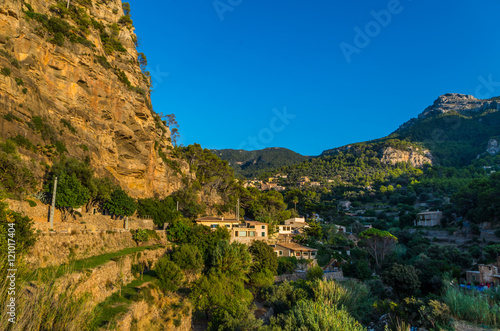 Beautiful panorama of the town Estellencs on Mallorca, Spain