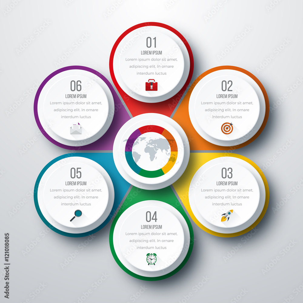 Infographic design with colored Infographic design with colored