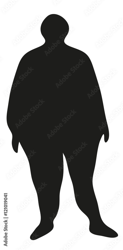 Adipositas, Obesitas, Obesität, Übergewicht, Fettleibigkeit - Silhouette eines dicken Menschen, Fettleber und Folgeerkrankungen Adipositas, Obesitas, Obesität, Übergewicht, Fettleibigkeit - Silhouette eines dicken Menschen, Fettleber und Folgeerkrankungen