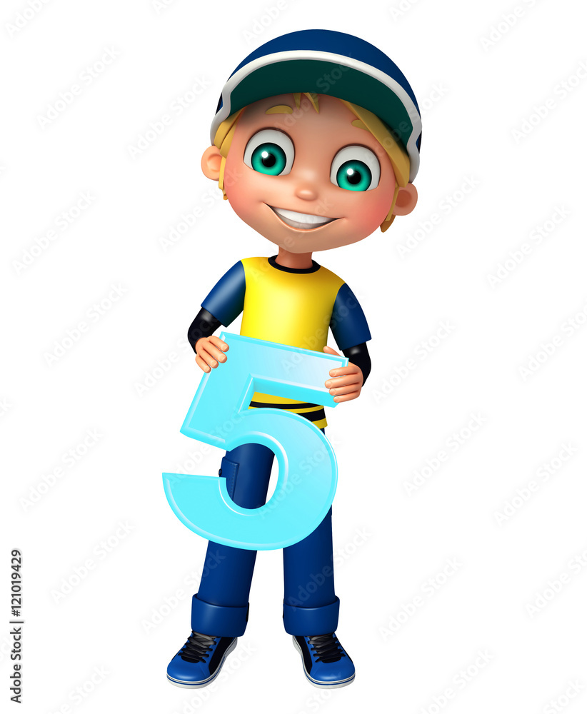 kid boy with 5 digit