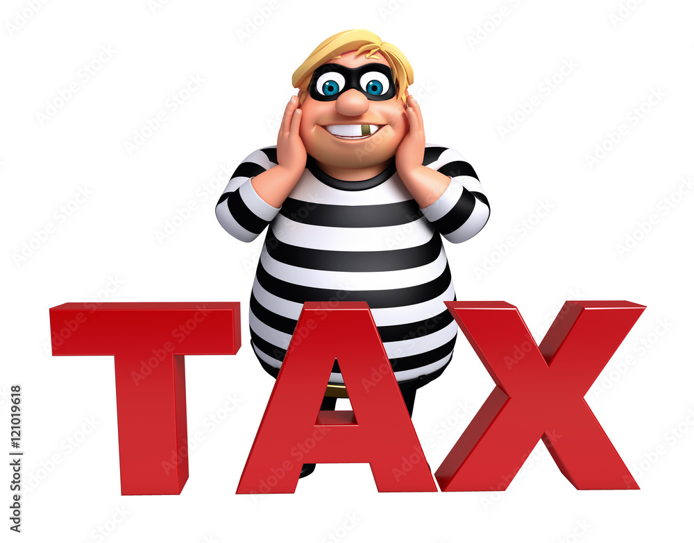 Fotografie Thief with Tax sign