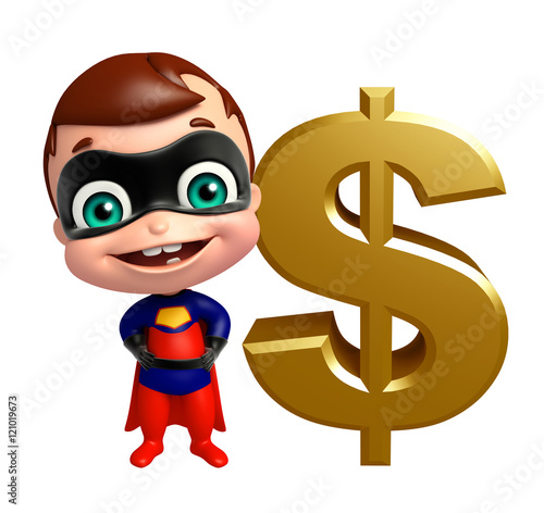 cute superbaby with dollar sign © visible3dscience