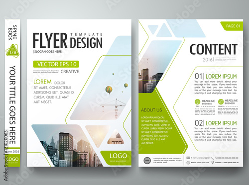 Green Abstract square in cover book portfolio presentation poster. Brochure design template vector. City design on A4 brochure layout. Flyers report business magazine poster layout portfolio template.