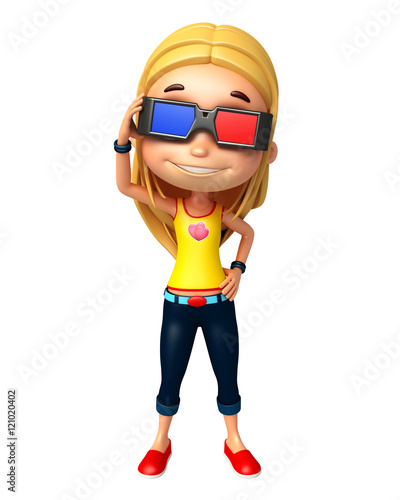 kid girl with 3D goggle © visible3dscience